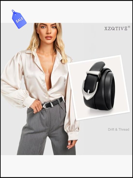 Genuine Leather Belt with Gold Buckle for Jeans Dresses main image 5
